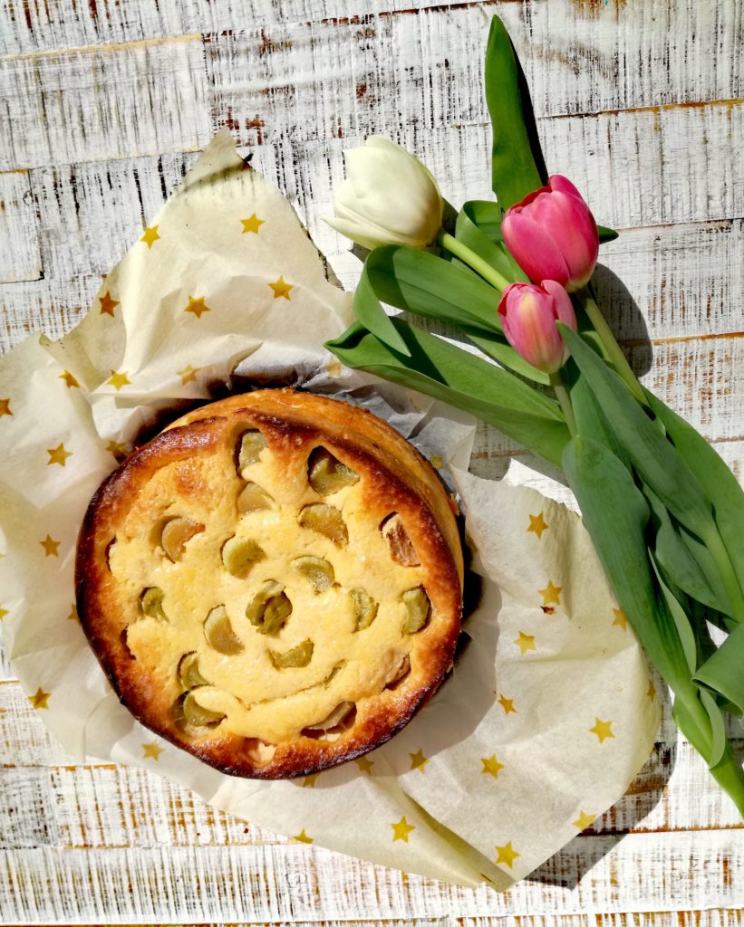 Rhabarberkäsekuchen ohne Boden – PinkeMinze